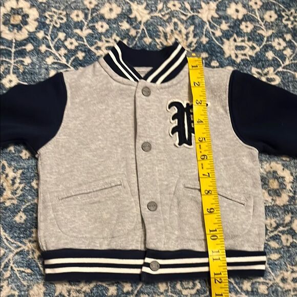 Ralph Lauren Gray Blue Bear Graphic Varsity Button Closure Jacket - Picture 9 of 9